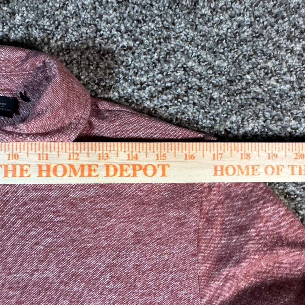 Boss by Hugo Boss Mens M Cotton Linen Blend Polo Shirt Red Heather Short Sleeve - Picture 4 of 7